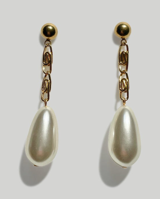 Antique Gold and Pearl Detail Earring Chains